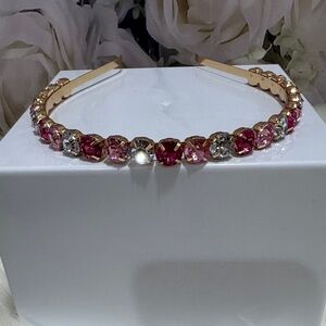 Elegant Pink and Gold Crystal Headband